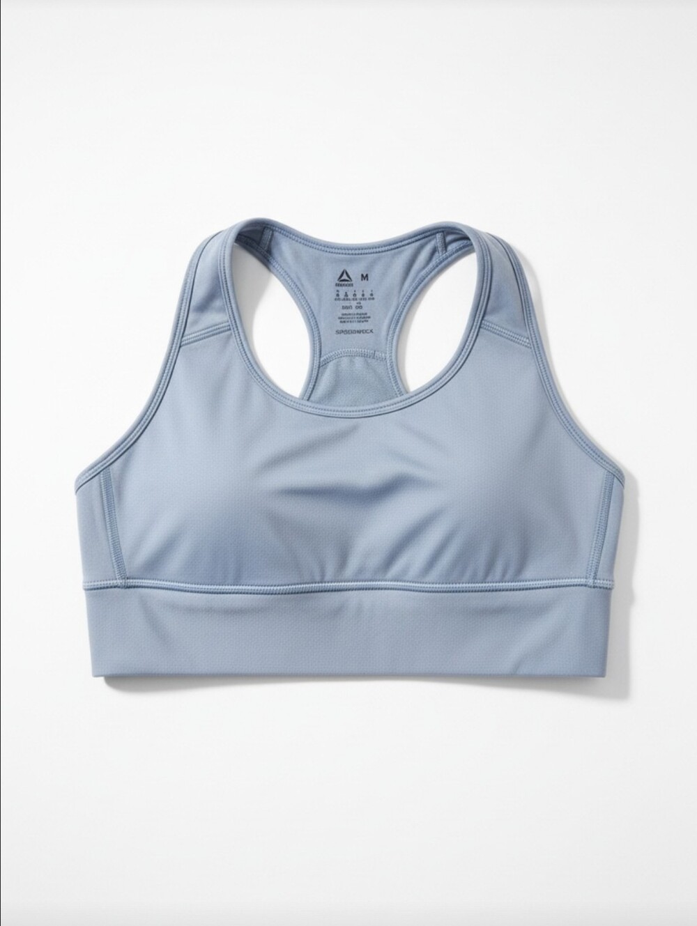 Reebok Women's Speedwick Medium Impact Racerback Sports Bra Light Blue Size M